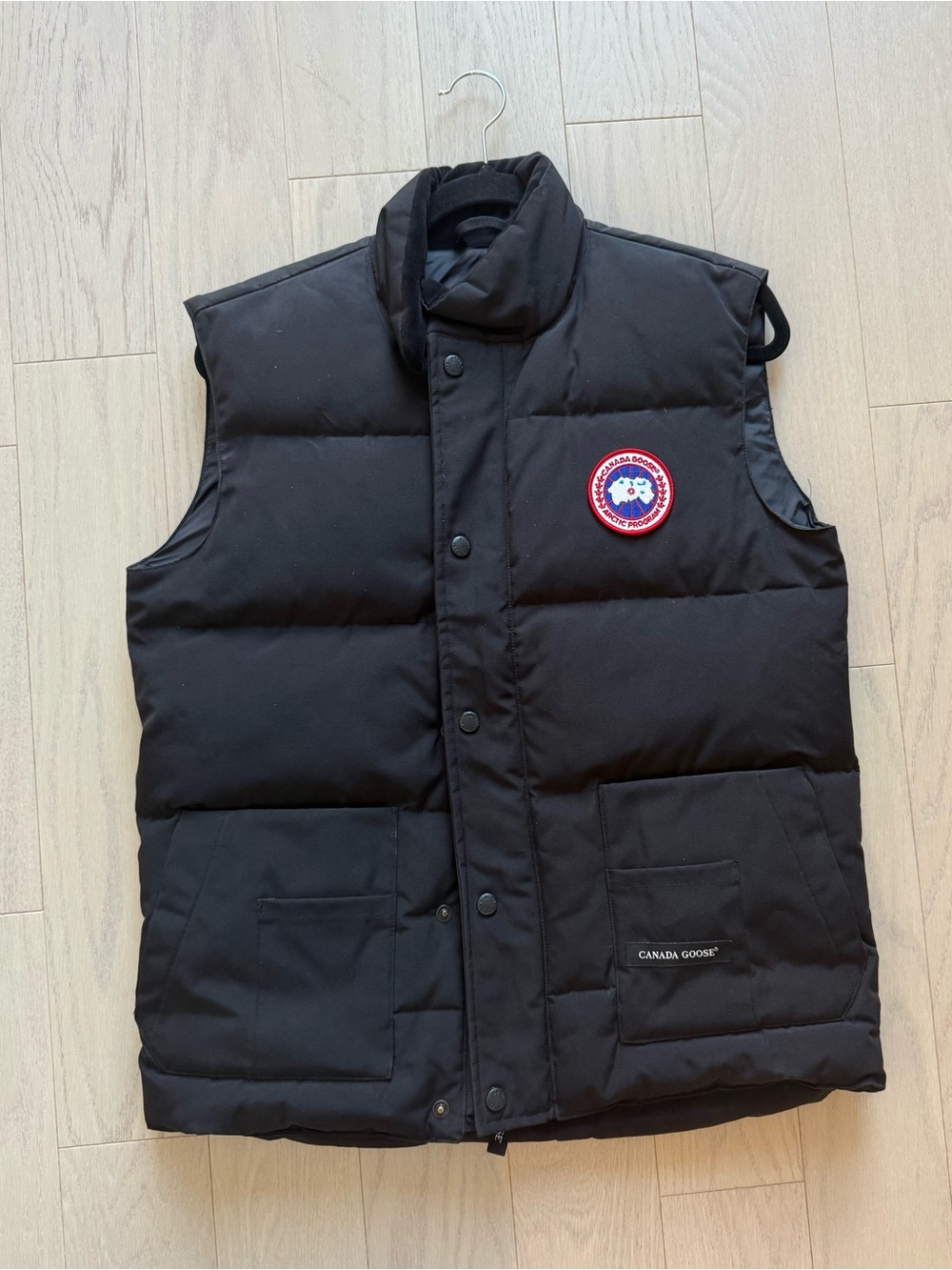 Canada Goose Black Men’s Padded Down Vest with Badge